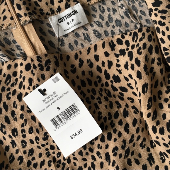 Cotton On Asymmetrical Leopard Midi Skirt - Picture 4 of 4